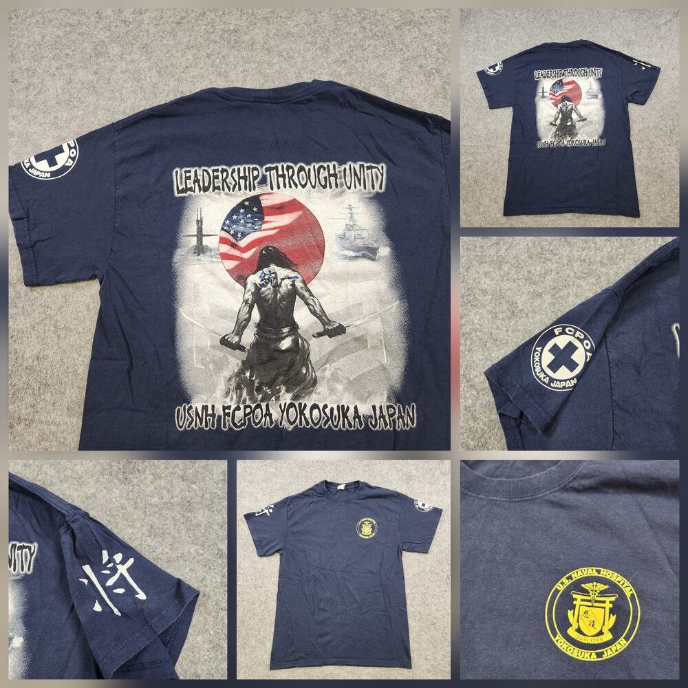 US Naval Hospital T Shirt‎ Mens Medium Yokosuka Japan FCPOA Leadership Unity Tee